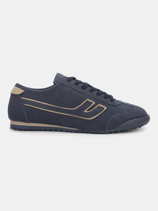 Men's Navy Colourblock Casual Sneakers