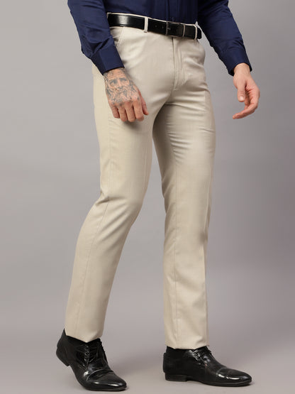 Men's Formal Flat front Fawn  Trousers