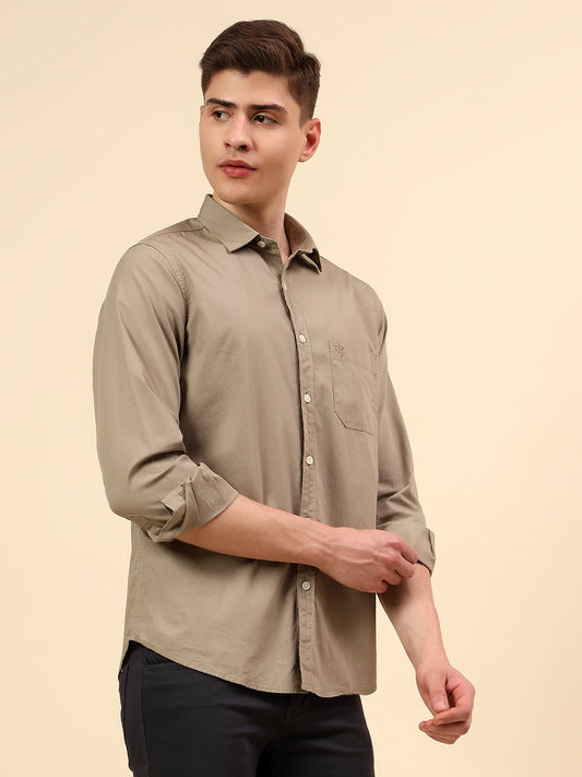 Shirt for Men | Breathable & Soft with Color Fastness Slim Fit Spread Collar Pure Cotton Fabric Solid Pattern