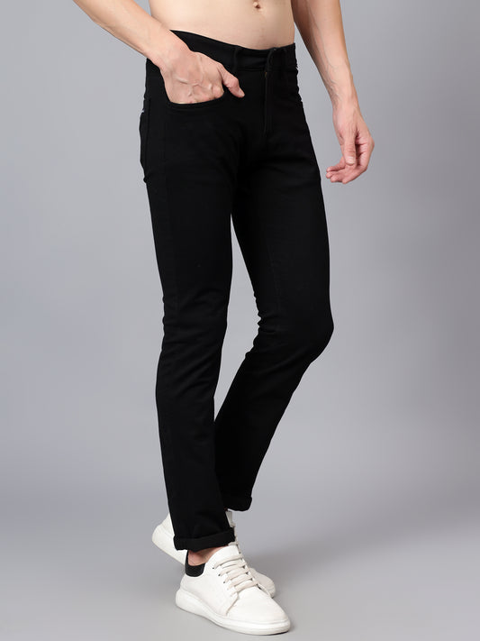 Denim Jeans for Men l Breathable & Soft with Color Fastness Narrow Fit Cotton Fabric Solid Pattern Button Closure