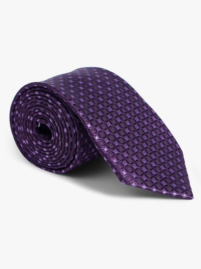 Cantabil Men's Purple Geometric Printed Broad Tie