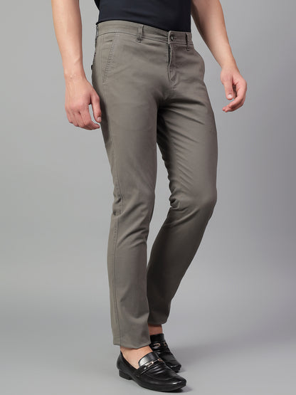 Casual Trouser for Men | Breathable & Soft with Color Fastness Regular Fit Cotton Blend Fabric Solid Pattern Button Closure