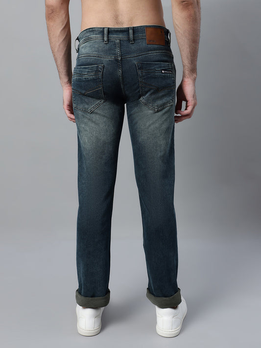 Denim Jeans for Men l Breathable & Soft with Color Fastness Ultra Narrow Fit Cotton Fabric Solid Pattern Button Closure