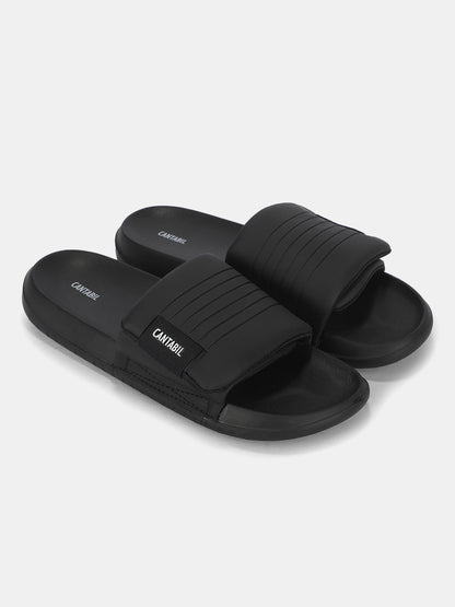 Men's Black Colourblock Sliders