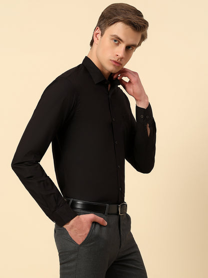 Shirt for Men | Breathable & Soft with Color Fastness Slim Fit Spread Collar Pure Cotton Fabric Solid Pattern
