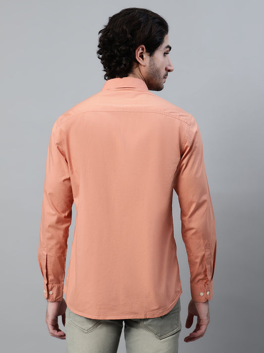 Casual Shirt for Men | Breathable & Soft with Color Fastness Regular Fit Spread Collar Neck Cotton Blend Fabric Solid Pattern