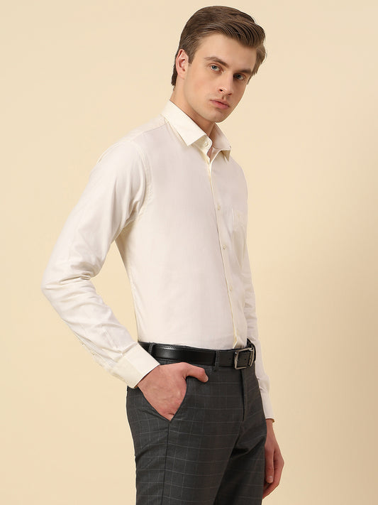 Shirt for Men | Breathable & Soft with Color Fastness Regular Fit Spread Collar Pure Cotton Fabric Self Design Pattern