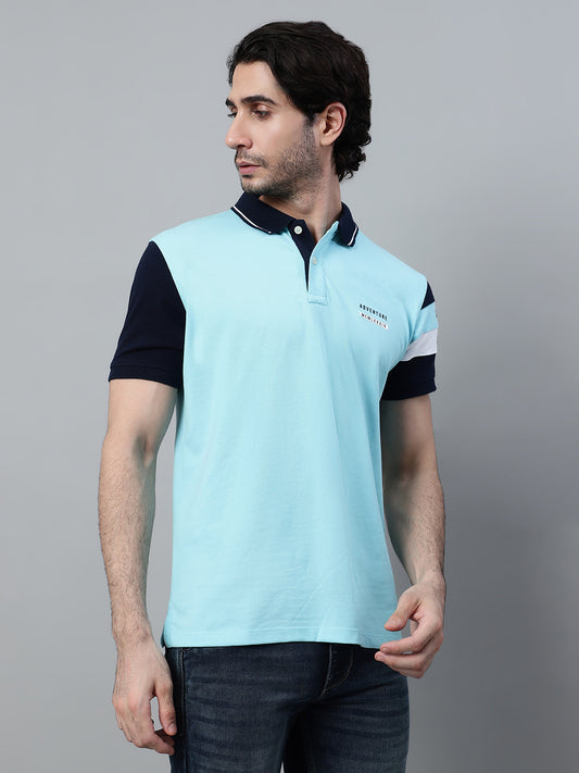 T-Shirt for Men | Breathable & Soft with Color Fastness Regular Fit Polo Neck Poly Cotton Fabric Solid Pattern