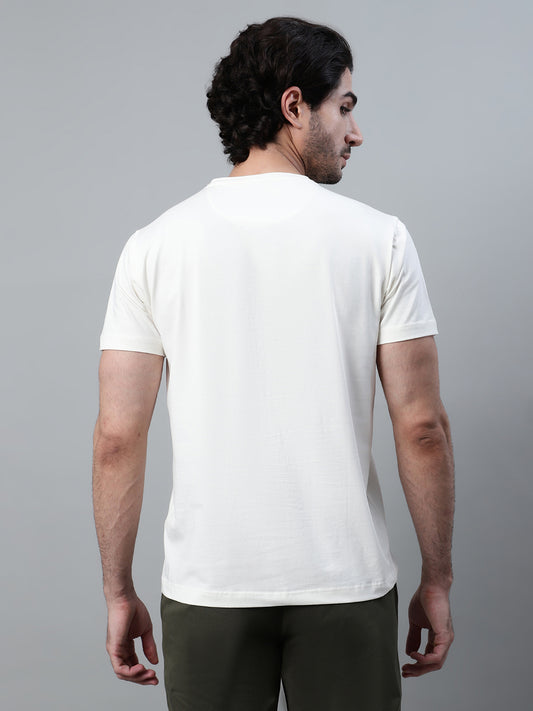 T-Shirt for Men | Breathable & Soft with Color Fastness Regular Fit Round Neck Poly Cotton Fabric Printed Pattern