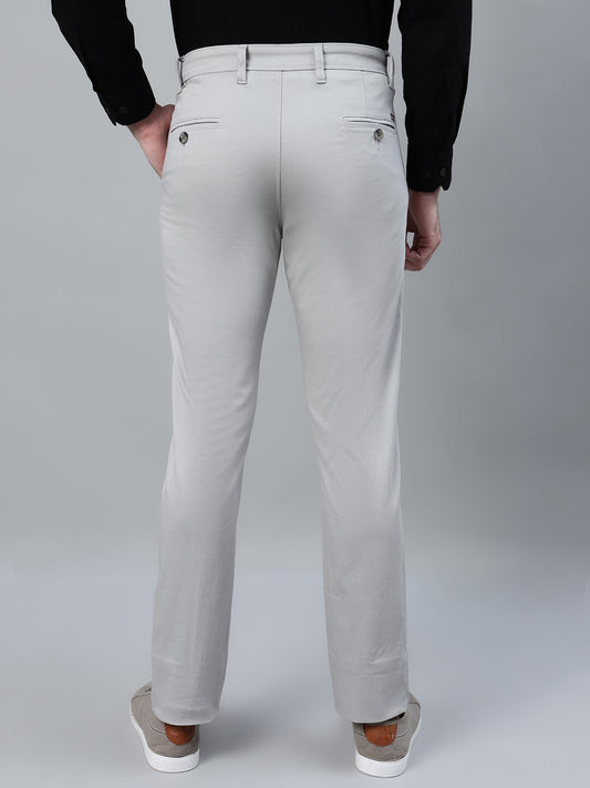 Casual Trouser for Men | Breathable & Soft with Color Fastness Regular Fit Cotton Blend Fabric Solid Pattern Button Closure