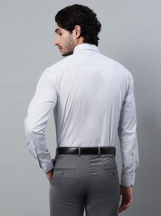 Formal Shirt for Men l Breathable & Soft with Color Fastness Regular Fit Spread Collar Neck Cotton Fabric Printed Pattern