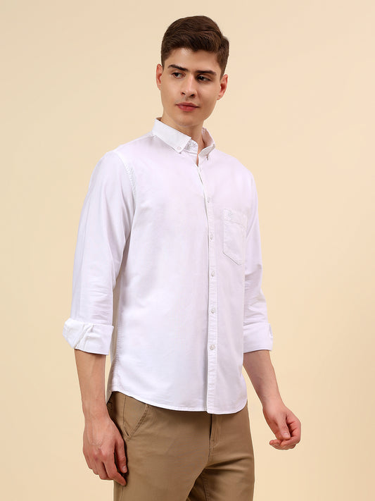 Shirt for Men | Breathable & Soft with Color Fastness Slim Fit Spread Collar Pure Cotton Fabric Solid Pattern