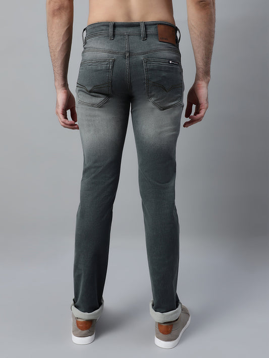Denim Jeans for Men l Breathable & Soft with Color Fastness Ultra Narrow Fit Cotton Fabric Solid Pattern Button Closure