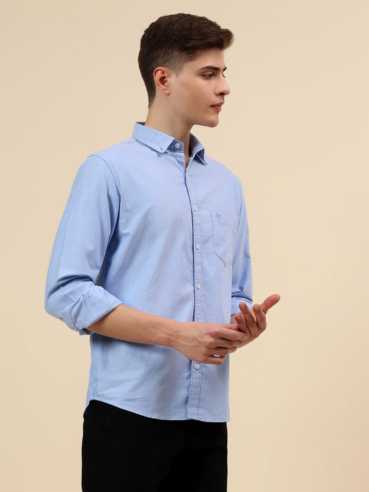 Shirt for Men | Breathable & Soft with Color Fastness Slim Fit Spread Collar Pure Cotton Fabric Solid Pattern