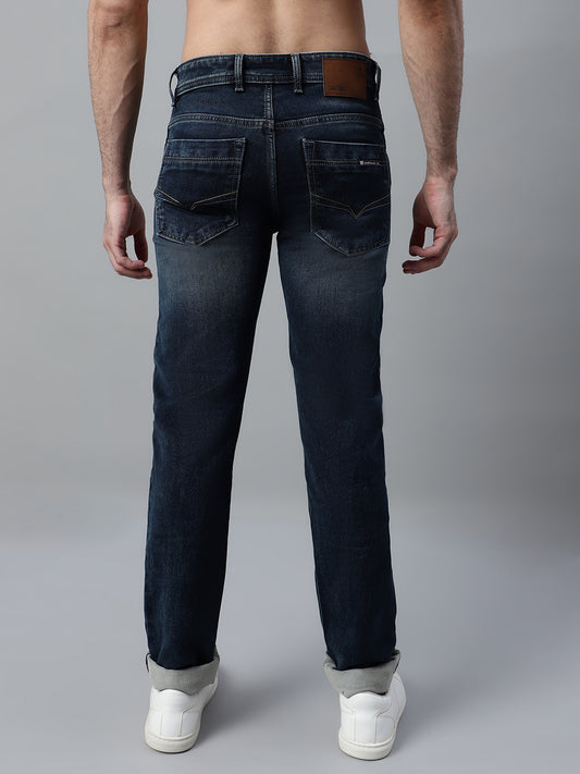 Denim Jeans for Men l Breathable & Soft with Color Fastness Ultra Narrow Fit Cotton Fabric Solid Pattern Button Closure