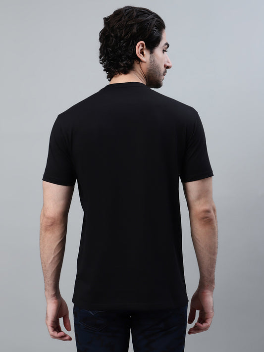 T-Shirt for Men | Breathable & Soft with Color Fastness Regular Fit Round Neck Poly Cotton Fabric Printed Pattern