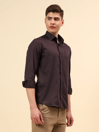 Shirt for Men | Breathable & Soft with Color Fastness Regular Fit Spread Collar Pure Cotton Fabric Solid Pattern