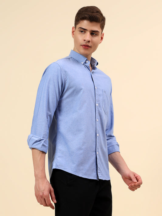 Shirt for Men | Breathable & Soft with Color Fastness Slim Fit Spread Collar Pure Cotton Fabric Solid Pattern