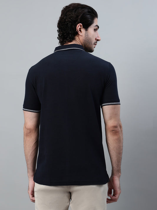 T-Shirt for Men | Breathable & Soft with Color Fastness Regular Fit Polo Neck Poly Cotton Fabric Solid Pattern