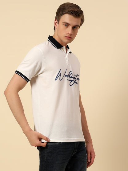 T-Shirt for Men | Breathable & Soft with Color Fastness Regular Fit Polo Neck Poly Cotton Fabric Printed Pattern