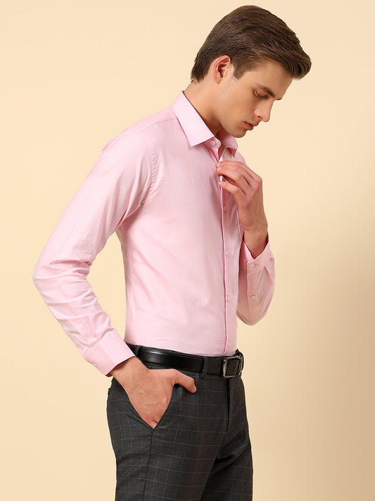 Shirt for Men | Breathable & Soft with Color Fastness Regular Fit Spread Collar Pure Cotton Fabric Self Design Pattern