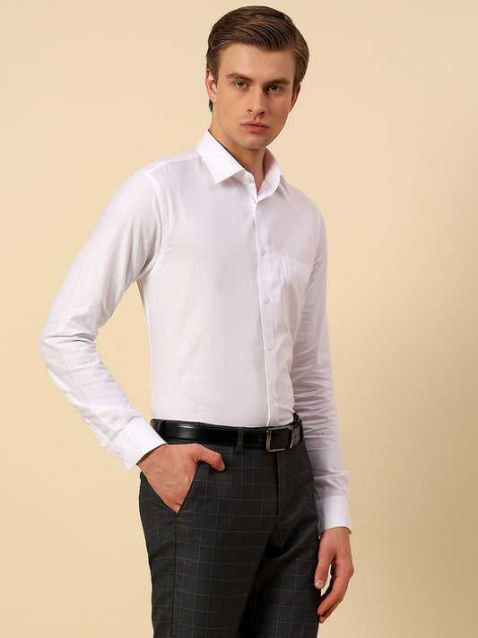Shirt for Men | Breathable & Soft with Color Fastness Regular Fit Spread Collar Pure Cotton Fabric Solid Pattern
