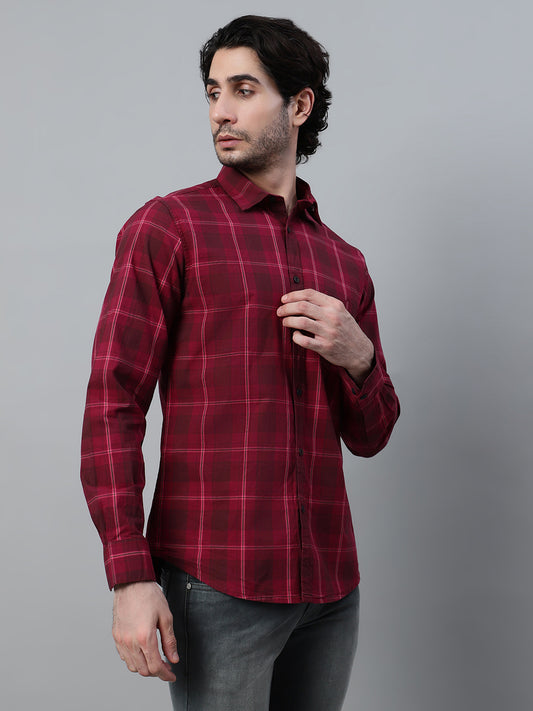 Casual Shirt for Men | Breathable & Soft with Color Fastness Regular Fit Spread Collar Neck Cotton Fabric Checkered Pattern