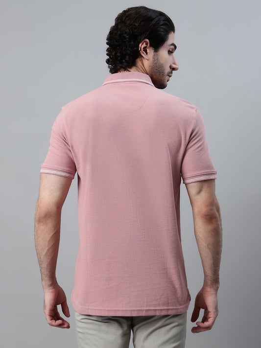 T-Shirt for Men | Breathable & Soft with Color Fastness Regular Fit Polo Neck Poly Cotton Fabric Solid Pattern