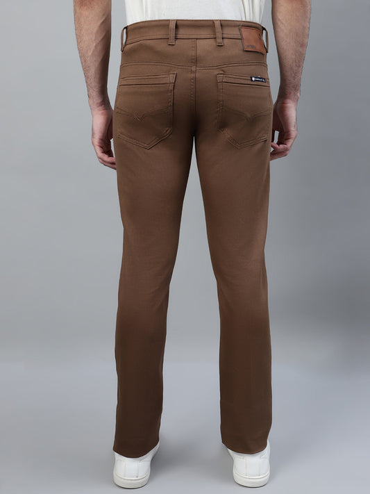 Casual Trouser for Men | Breathable & Soft with Color Fastness Regular Fit Cotton Blend Fabric Solid Pattern Button Closure