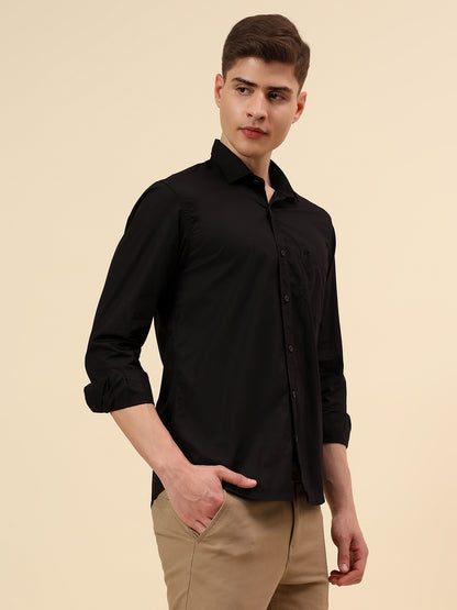 Shirt for Men | Breathable & Soft with Color Fastness Slim Fit Spread Collar Pure Cotton Fabric Solid Pattern