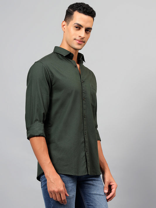 Casual Shirt for Men | Breathable & Soft with Color Fastness Regular Fit Spread Collar Neck Cotton Fabric Solid Pattern