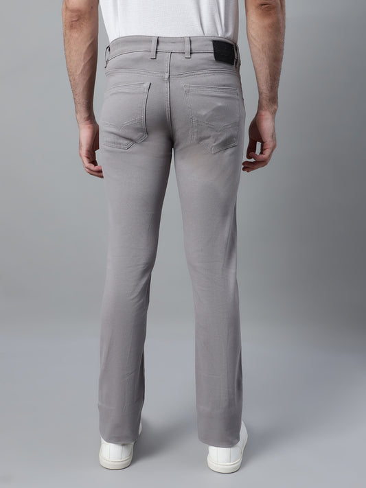 Men's Casual Flat front Light Grey  Trousers