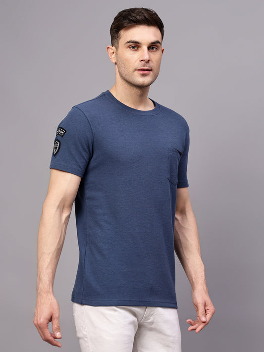 T-Shirt for Men | Breathable & Soft with Color Fastness Regular Fit Round Neck Poly Cotton Fabric Solid Pattern