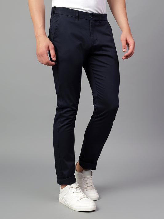 Casual Trouser for Men | Breathable & Soft with Color Fastness Regular Fit Cotton Blend Fabric Solid Pattern Button Closure