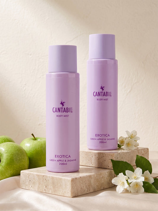Unisex Exotica(Green Apple & Jasmine) - Lavender Body Mist - Pack of 2 ( 200 ml each )