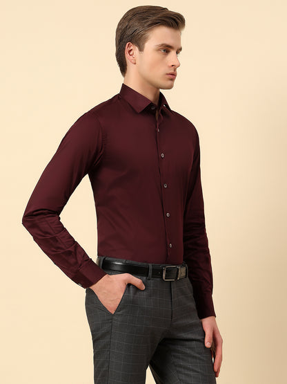 Shirt for Men | Breathable & Soft with Color Fastness Regular Fit Spread Collar Pure Cotton Fabric Solid Pattern