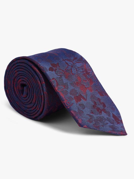 Cantabil Men's Maroon Floral Printed Broad Tie