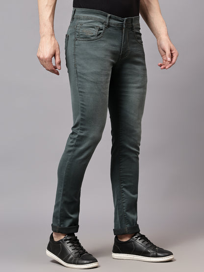 Men's Ultra Narrow fit Heavy Fade Dark Green  Jeans