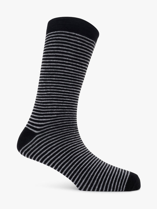 Men's Pack Of 5 Grey Crew Length Stripes Casual Socks