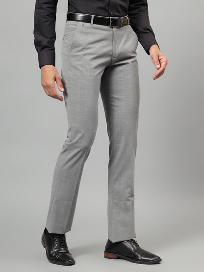 Formal Trouser for Men | Breathable & Soft with Color Fastness Regular Fit Poly Viscose Fabric Checkered Pattern Hook & Eye Closure