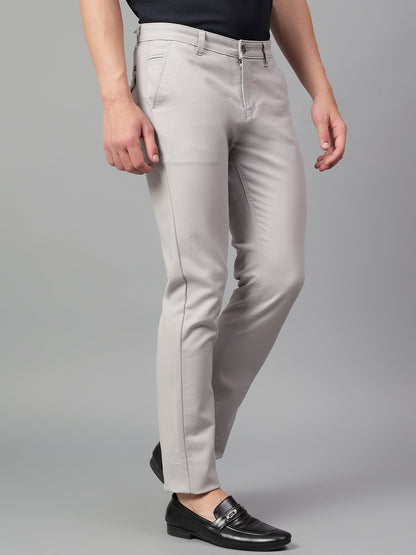 Casual Trouser for Men | Breathable & Soft with Color Fastness Regular Fit Cotton Blend Fabric Solid Pattern Button Closure