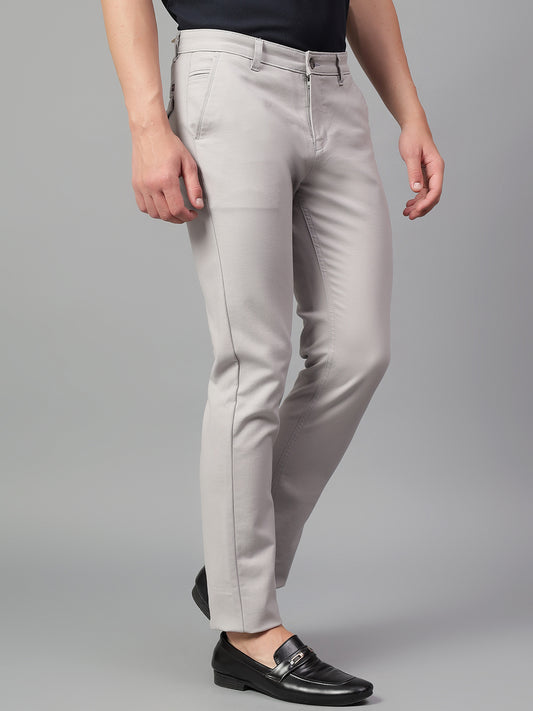 Casual Trouser for Men | Breathable & Soft with Color Fastness Regular Fit Cotton Blend Fabric Solid Pattern Button Closure