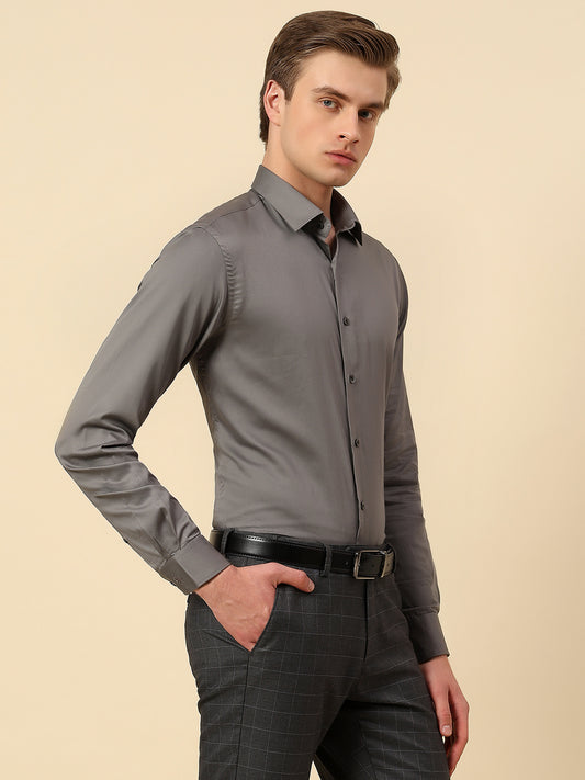 Shirt for Men | Breathable & Soft with Color Fastness Regular Fit Spread Collar Pure Cotton Fabric Solid Pattern