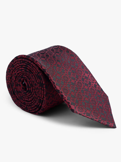 Cantabil Men's Maroon Floral Printed Broad Tie