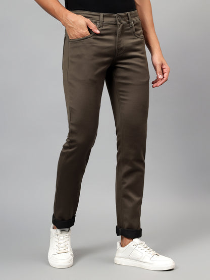 Denim Jeans for Men l Breathable & Soft with Color Fastness Ultra Narrow Fit Cotton Fabric Solid Pattern Button Closure