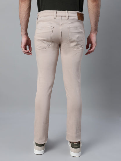 Men's Casual Flat front Fawn  Trousers