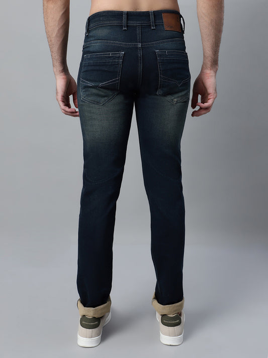 Denim Jeans for Men l Breathable & Soft with Color Fastness Ultra Narrow Fit Cotton Fabric Solid Pattern Button Closure