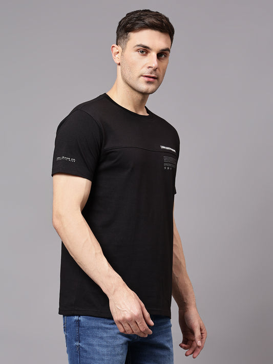 T-Shirt for Men | Breathable & Soft with Color Fastness Regular Fit Round Neck Poly Cotton Fabric Solid Pattern