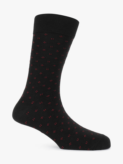Men's Pack Of 5 Black Crew Length Printed Casual Socks