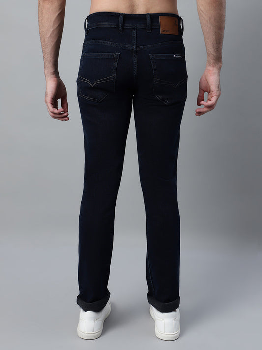 Denim Jeans for Men l Breathable & Soft with Color Fastness Ultra Narrow Fit Cotton Fabric Solid Pattern Button Closure